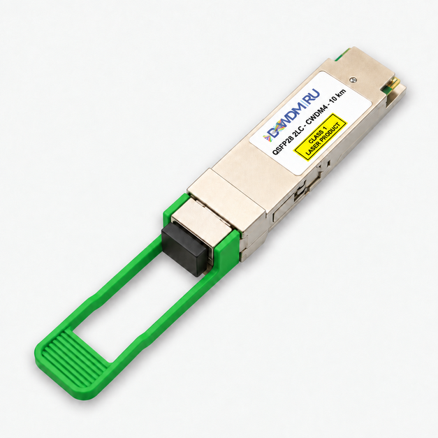 Оптический QSFP28 модуль двухволоконный одномодовый 100Гб/с, CWDM4, 2xLC, 1310 нм, 10 км, DDM - ДВДМ.РУ (DSO-21-7D)